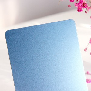 304 Sky blue bead blasted stainless steel sheet | Sand Blasted Stainless Steel Sheets-hermes steel