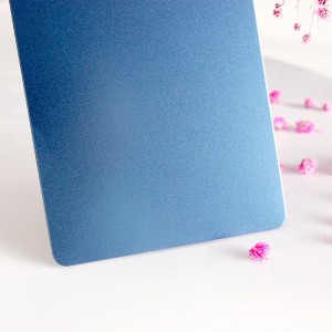 304 Sky blue bead blasted stainless steel sheet | Sand Blasted Stainless Steel Sheets-hermes steel