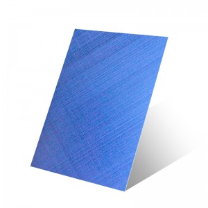 blue Brushed Finish 304 cross hairline stainless steel sheet – hermes steel