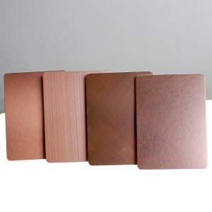 304 Stainless Steel Hairline Finish Champagne Gold Color Coating Metal Sheet for Hotel Wall Panel Skirting Line