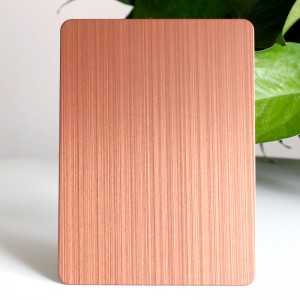 rose red hairline stainless steel sheet 304 decoration stainless steel plates