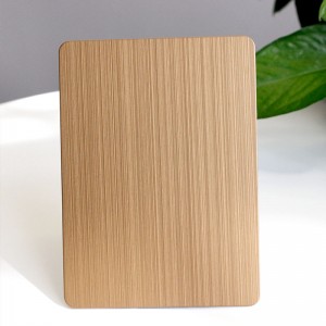 304 Stainless Steel PVD Color Hairline Rose Gold Finish Metal Sheet For Decorating Kitchen Backsplash