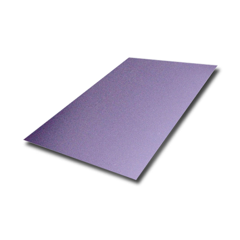 Purple Sandblasted stainless steel sheet | Bead Blasted Finish decoration metal sheets Featured Image
