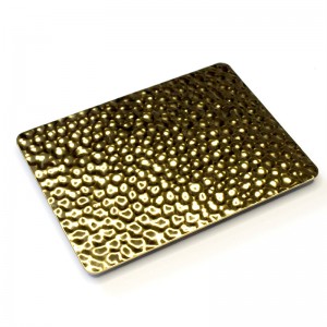 Mirror Brass Colour Stainless Steel Embossed Sheet Hammered Plate Titanium Gold Stamped Stainless Steel Sheet for walls