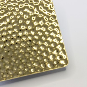 Mirror Brass Colour Stainless Steel Embossed Sheet Hammered Plate Titanium Gold Stamped Stainless Steel Sheet for walls