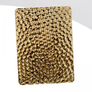 Mirror Brass Colour Stainless Steel Embossed Sheet Hammered Plate Titanium Gold Stamped Stainless Steel Sheet for walls