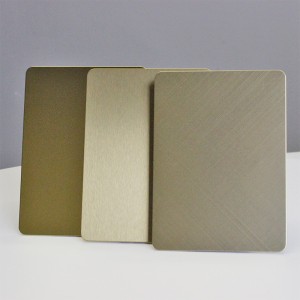 304 Stainless Steel Hairline Finish Champagne Gold Color Coating Metal Sheet for Hotel Wall Panel Skirting Line