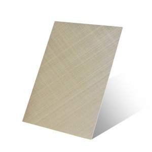 Customized Champagne gold Cross Hairline Finish Brushed Stainless Steel Sheet – Hermes steel