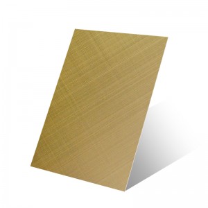 Customized Champagne gold Cross Hairline Finish Brushed Stainless Steel Sheet – Hermes steel